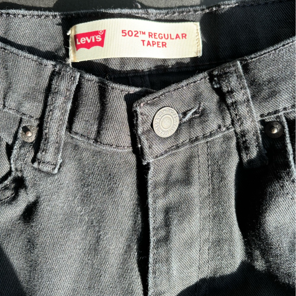 Levi’s Black Denim. Size 16. 502 Regular Taper Fit. In excellent condition
